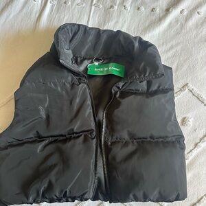 Black Puffer Vest by Shein